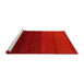 Serging Thickness of Machine Washable Contemporary Red Rug, wshcon1783