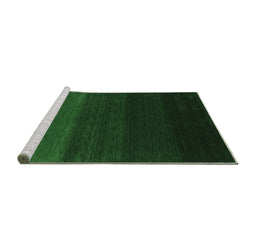 Sideview of Machine Washable Abstract Emerald Green Contemporary Area Rugs, wshcon1783emgrn