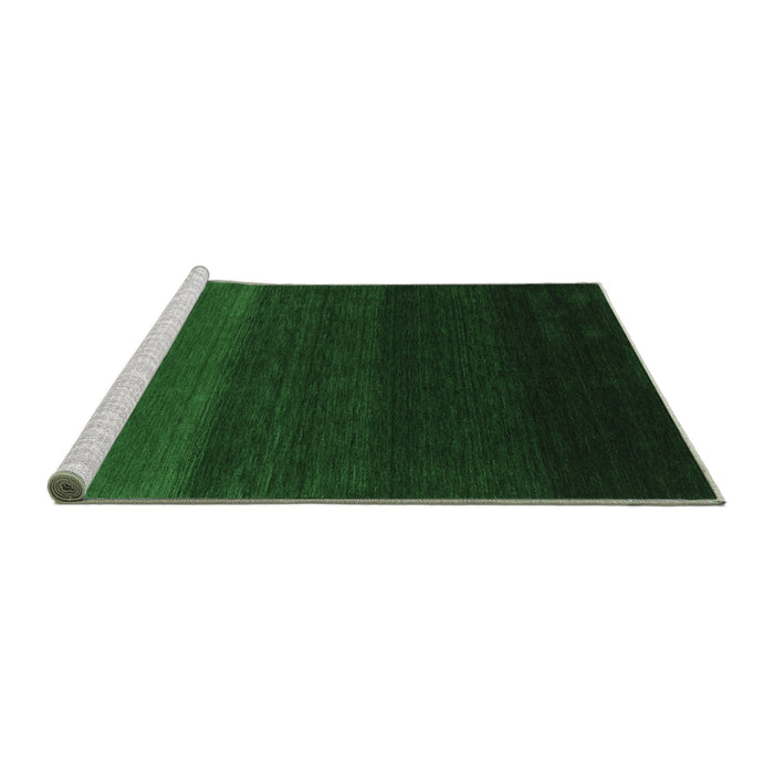 Sideview of Machine Washable Abstract Emerald Green Contemporary Area Rugs, wshcon1783emgrn