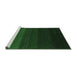 Sideview of Machine Washable Abstract Emerald Green Contemporary Area Rugs, wshcon1783emgrn