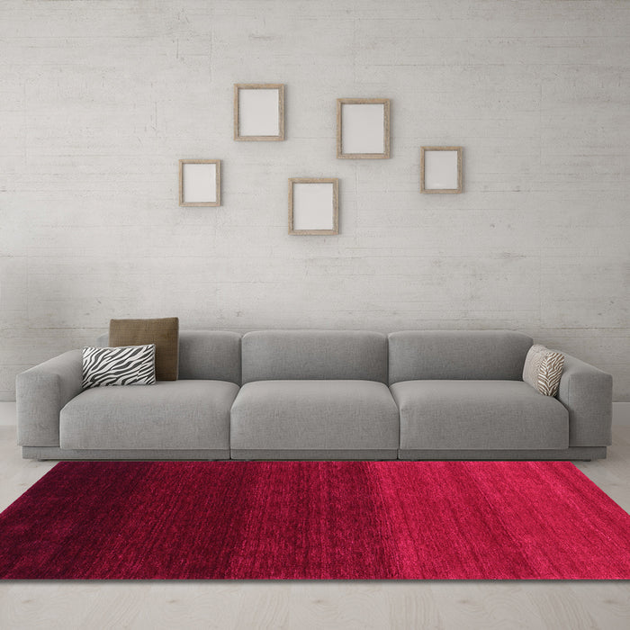 Machine Washable Abstract Pink Contemporary Rug in a Living Room, wshcon1783pnk
