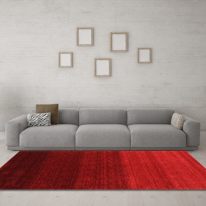 Machine Washable Abstract Orange Contemporary Area Rugs in a Living Room, wshcon1783org