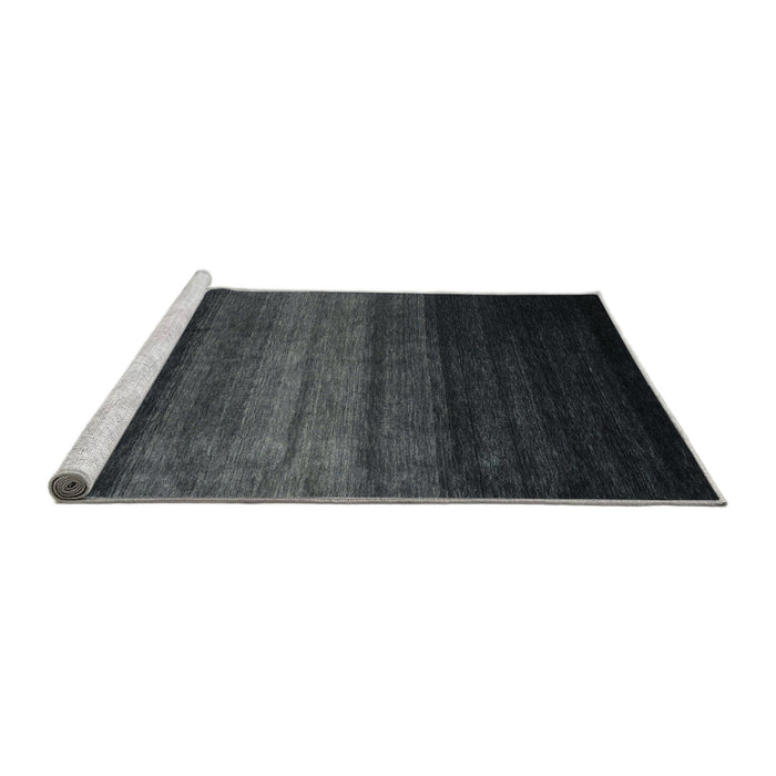 Serging Thickness of Machine Washable Contemporary Charcoal Black Rug, wshcon1784