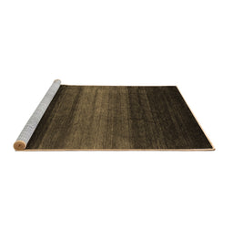 Sideview of Machine Washable Abstract Brown Contemporary Rug, wshcon1784brn