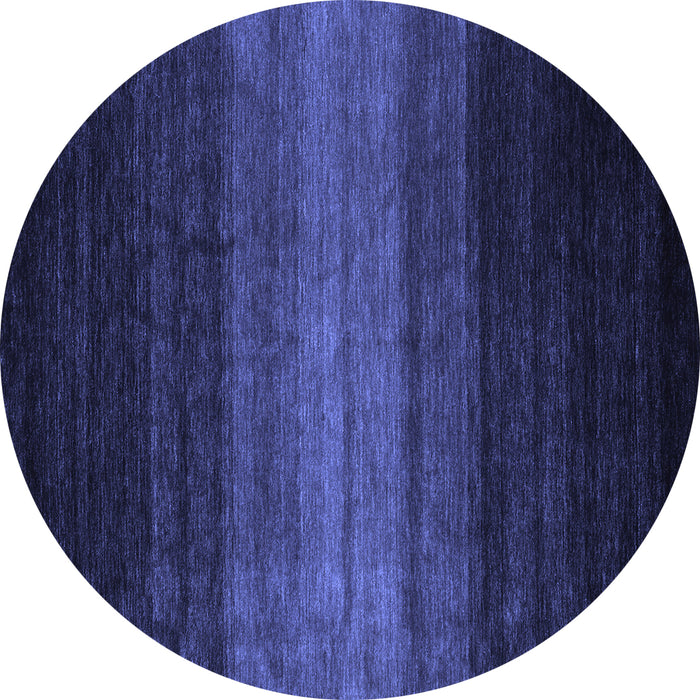 Round Machine Washable Abstract Blue Contemporary Rug, wshcon1784blu