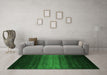 Machine Washable Abstract Green Contemporary Area Rugs in a Living Room,, wshcon1784grn