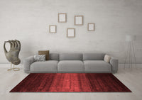 Machine Washable Abstract Red Contemporary Rug, wshcon1784red