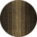 Round Abstract Brown Contemporary Rug, con1784brn