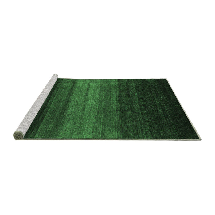 Sideview of Machine Washable Abstract Emerald Green Contemporary Area Rugs, wshcon1784emgrn