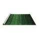 Sideview of Machine Washable Abstract Emerald Green Contemporary Area Rugs, wshcon1784emgrn