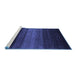 Sideview of Machine Washable Abstract Blue Contemporary Rug, wshcon1784blu