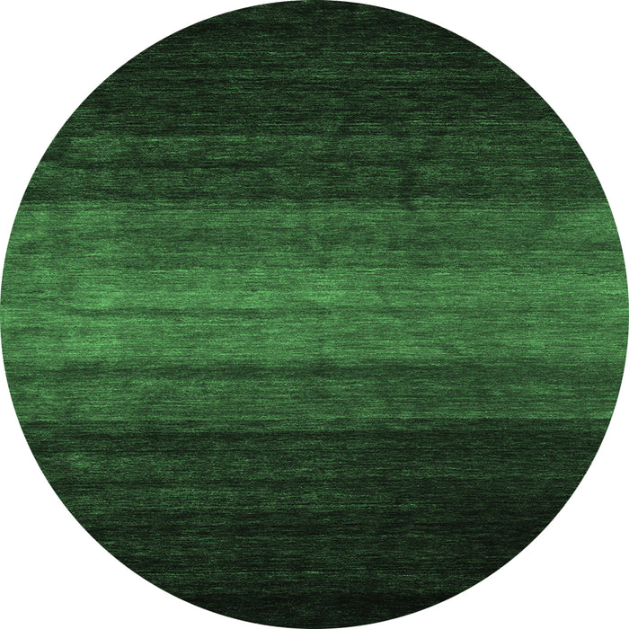 Round Abstract Emerald Green Contemporary Rug, con1784emgrn