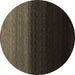 Round Abstract Brown Contemporary Rug, con1785brn