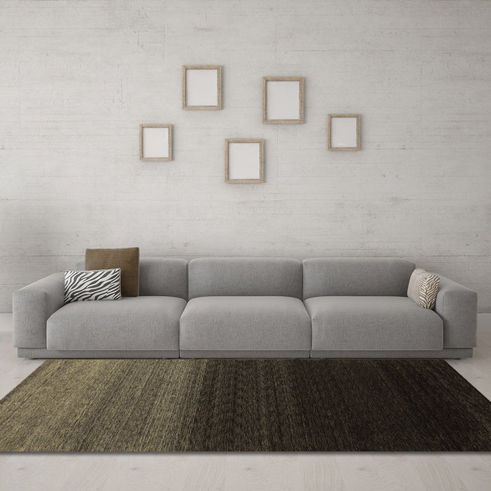 Machine Washable Abstract Brown Contemporary Rug in a Living Room,, wshcon1785brn