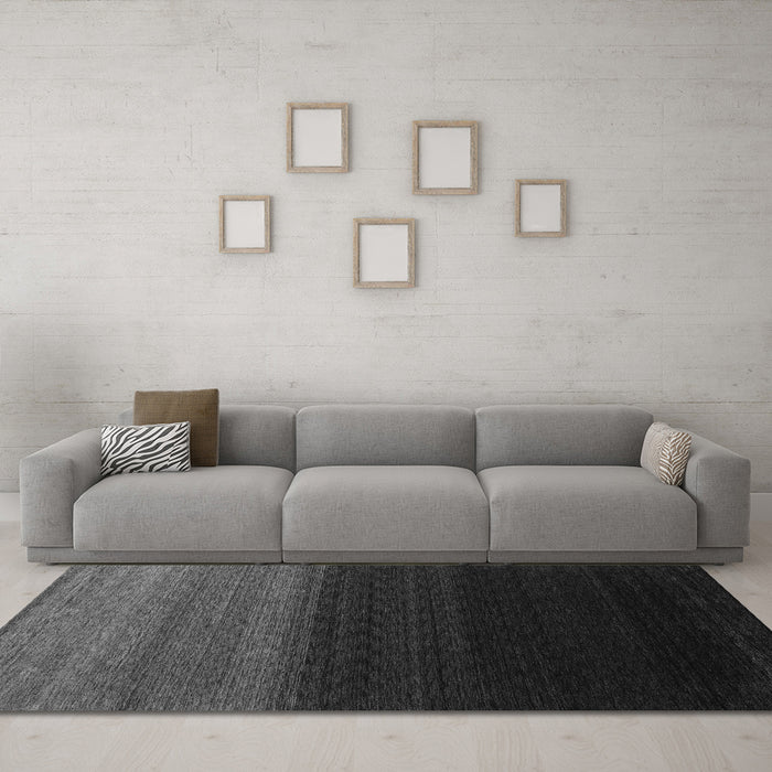 Machine Washable Abstract Gray Contemporary Rug in a Living Room,, wshcon1785gry