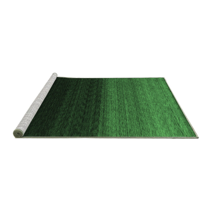 Sideview of Machine Washable Abstract Emerald Green Contemporary Area Rugs, wshcon1785emgrn