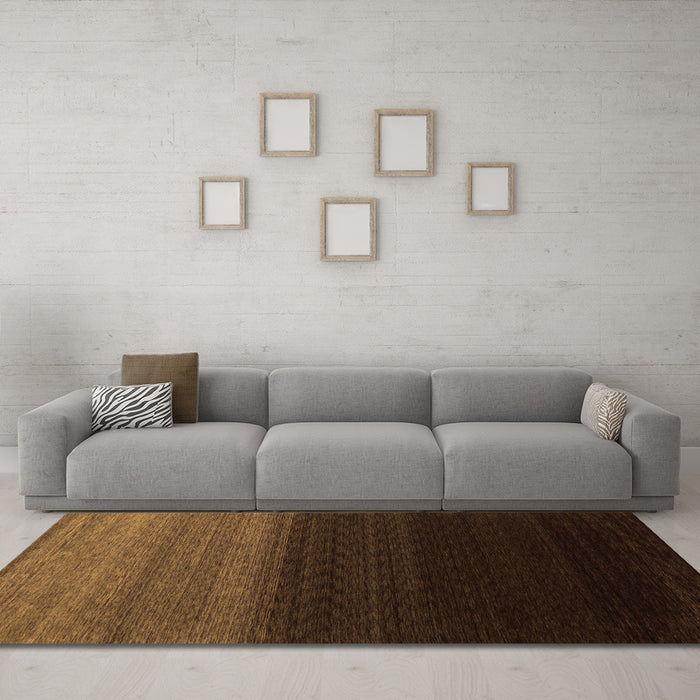 Machine Washable Abstract Orange Contemporary Area Rugs in a Living Room, wshcon1785org