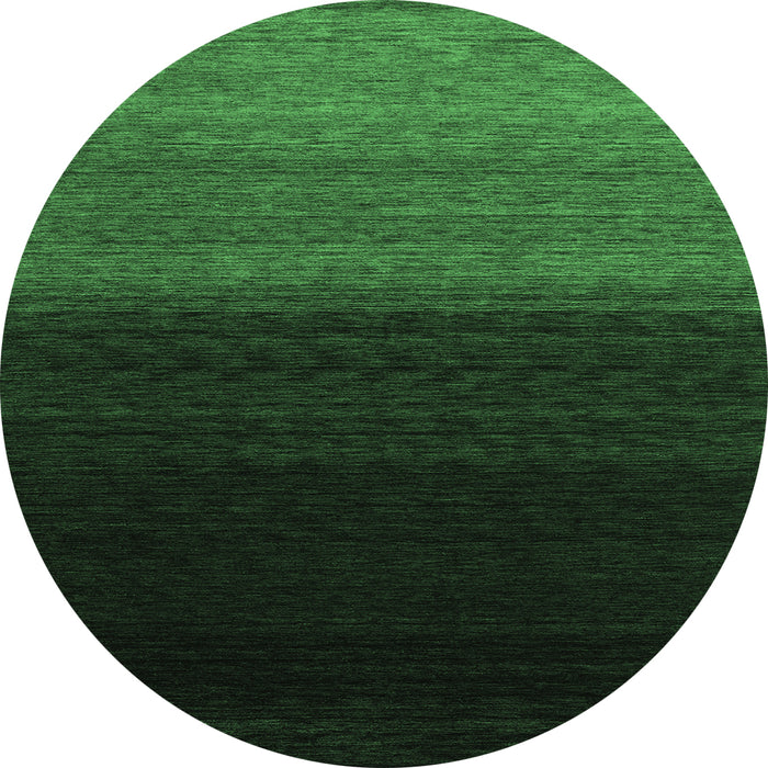 Round Abstract Emerald Green Contemporary Rug, con1785emgrn
