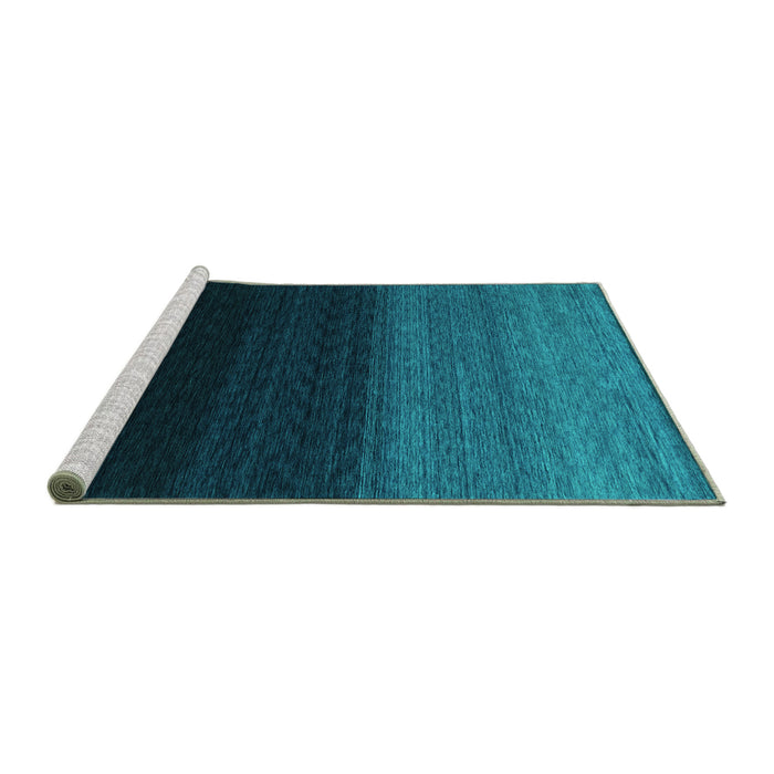 Sideview of Machine Washable Abstract Turquoise Contemporary Area Rugs, wshcon1785turq