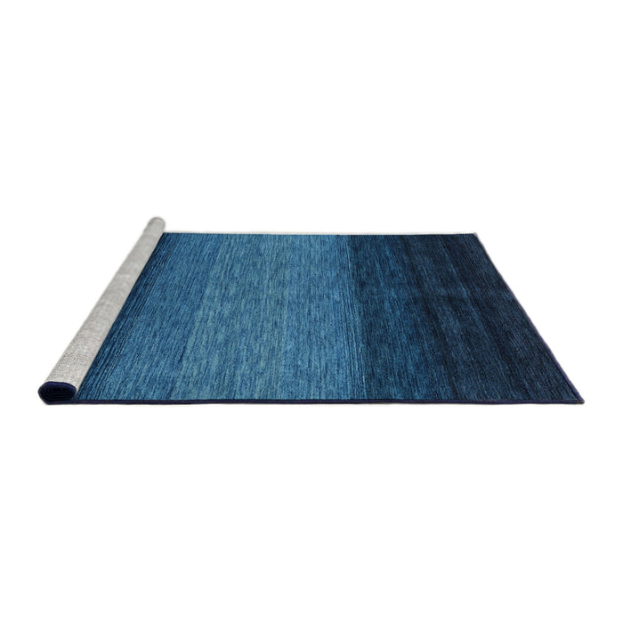 Serging Thickness of Machine Washable Contemporary Deep-Sea Blue Rug, wshcon1786