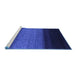 Sideview of Machine Washable Abstract Blue Contemporary Rug, wshcon1786blu