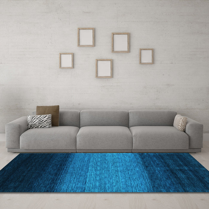 Machine Washable Abstract Light Blue Contemporary Rug in a Living Room, wshcon1786lblu