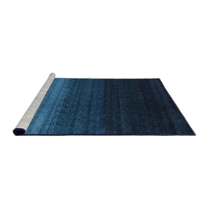 Serging Thickness of Machine Washable Contemporary Deep-Sea Blue Rug, wshcon1787