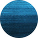 Round Abstract Light Blue Contemporary Rug, con1787lblu