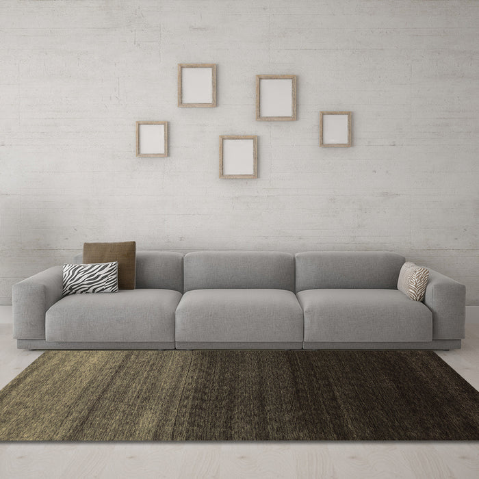 Machine Washable Abstract Brown Contemporary Rug in a Living Room,, wshcon1787brn
