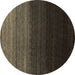 Round Machine Washable Abstract Brown Contemporary Rug, wshcon1787brn