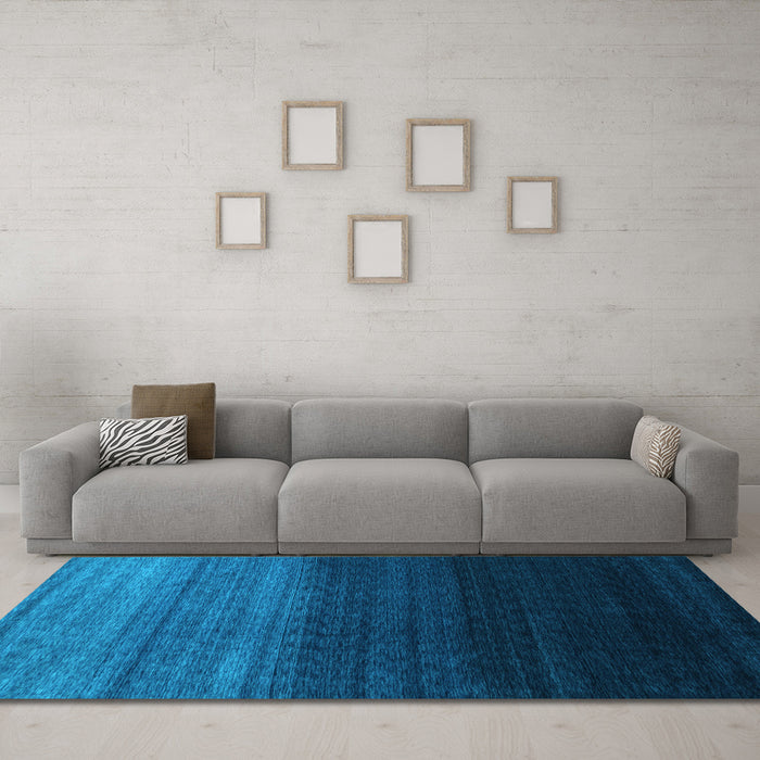 Machine Washable Abstract Light Blue Contemporary Rug in a Living Room, wshcon1787lblu