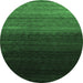 Round Abstract Emerald Green Contemporary Rug, con1787emgrn