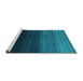 Sideview of Machine Washable Abstract Turquoise Contemporary Area Rugs, wshcon1787turq