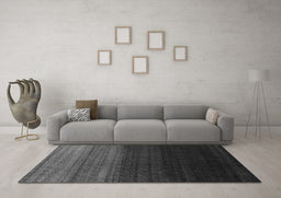 Machine Washable Abstract Gray Contemporary Rug in a Living Room,, wshcon1787gry