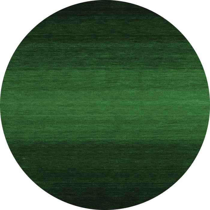 Round Abstract Emerald Green Contemporary Rug, con1788emgrn