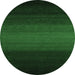 Round Abstract Emerald Green Contemporary Rug, con1788emgrn