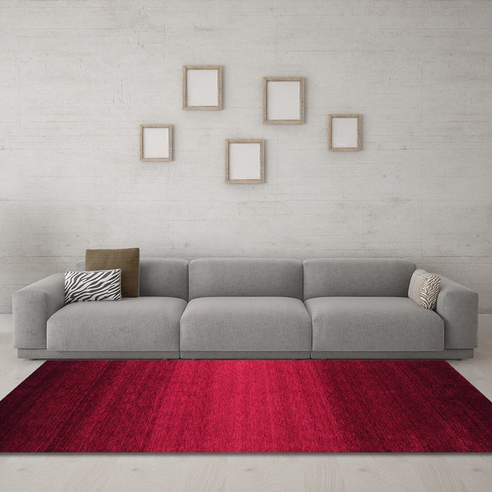 Machine Washable Abstract Pink Contemporary Rug in a Living Room, wshcon1788pnk