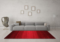 Machine Washable Abstract Red Contemporary Rug, wshcon1788red