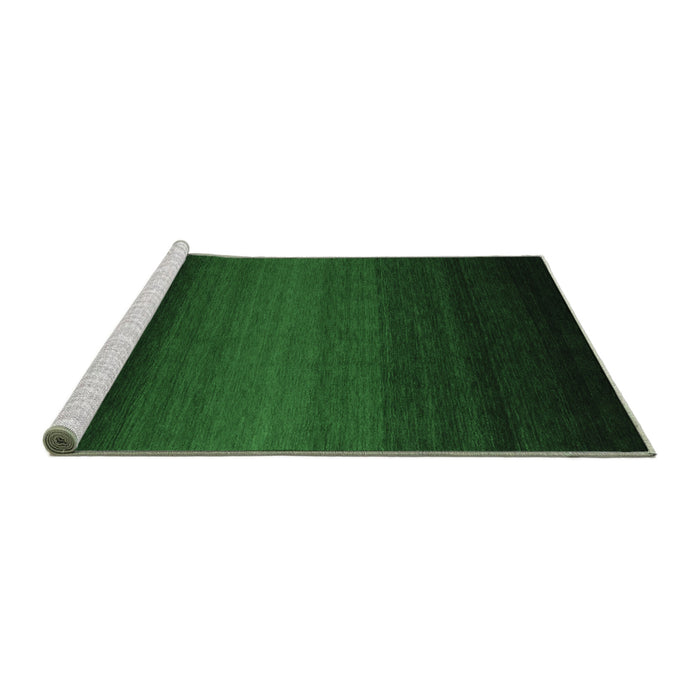 Sideview of Machine Washable Abstract Emerald Green Contemporary Area Rugs, wshcon1788emgrn