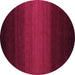 Round Abstract Purple Contemporary Rug, con1788pur