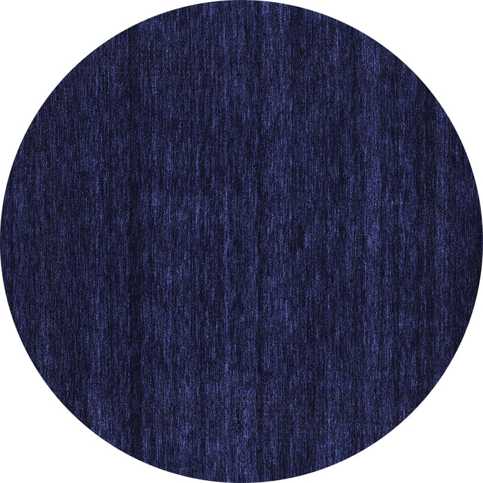 Round Abstract Blue Contemporary Rug, con1789blu
