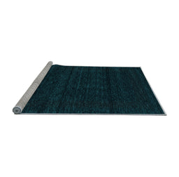 Sideview of Machine Washable Abstract Light Blue Contemporary Rug, wshcon1789lblu