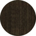 Round Abstract Brown Contemporary Rug, con1789brn