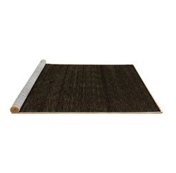 Sideview of Machine Washable Abstract Brown Contemporary Rug, wshcon1789brn