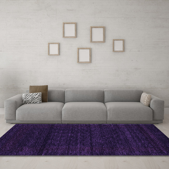 Machine Washable Abstract Purple Contemporary Area Rugs in a Living Room, wshcon1789pur
