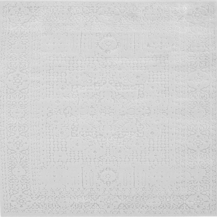 Round Machine Washable Solid Gray Modern Rug, wshcon178gry