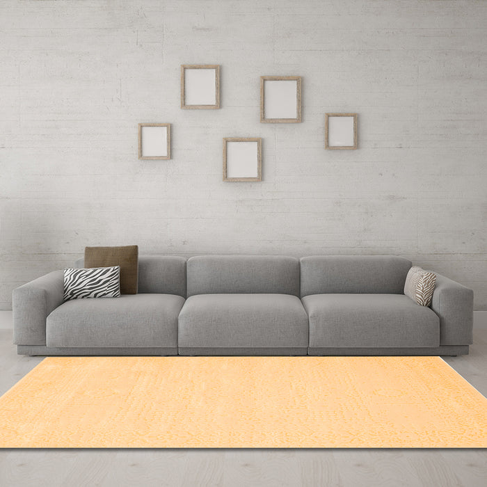 Machine Washable Solid Orange Modern Area Rugs in a Living Room, wshcon178org