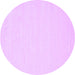 Round Solid Purple Modern Rug, con178pur