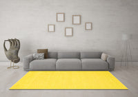 Machine Washable Solid Yellow Modern Rug, wshcon178yw