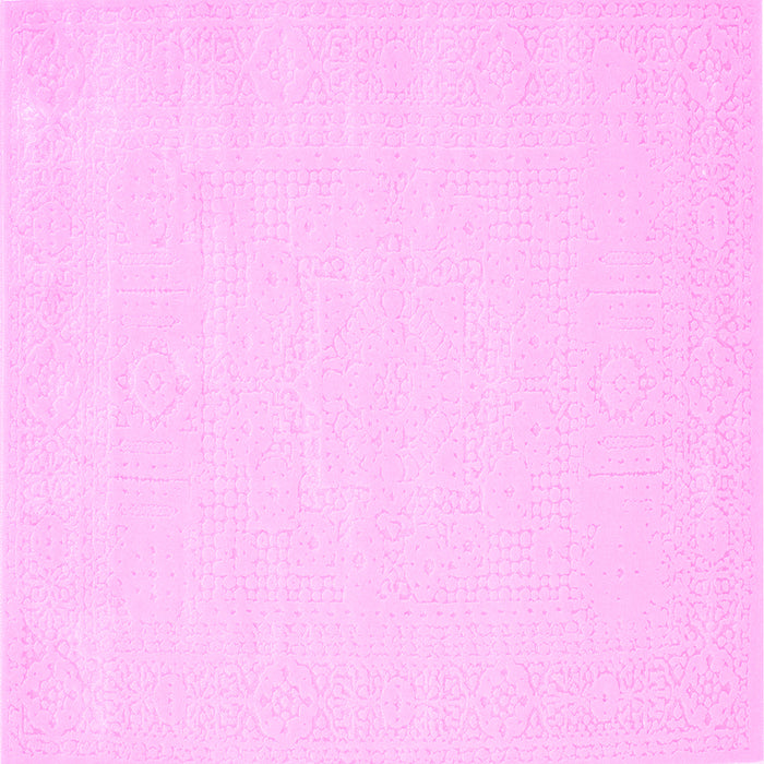 Square Solid Pink Modern Rug, con178pnk